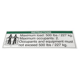 DECAL,NOTICE,MAX LOAD 500 LBS
