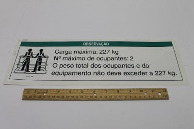 DECAL,NOTICE,MAX LOAD 500 LBS*
