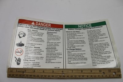DECAL,DANGER,BATTERY SAFETY