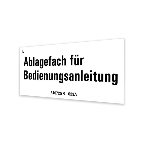 DECAL, LABEL, OPER.MAN.STORAGE