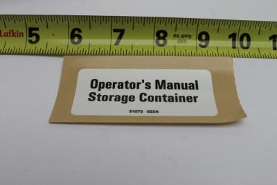 DECAL,LABEL,OPER.MAN.STORAGE