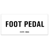 DECAL,LABEL,FOOT PEDAL