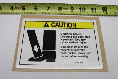 DECAL,CAUTION,CRUSHING HAZARD