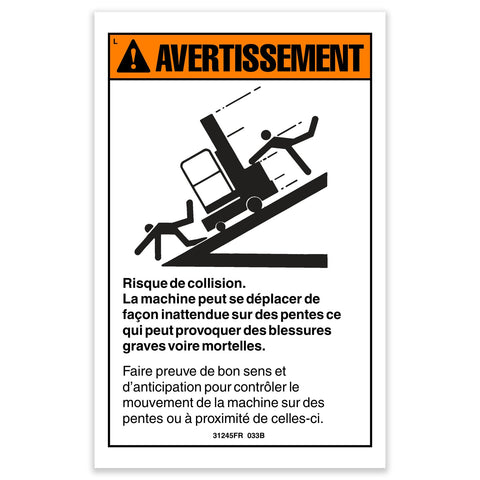 DECAL,WARNING,COLLISION HAZARD