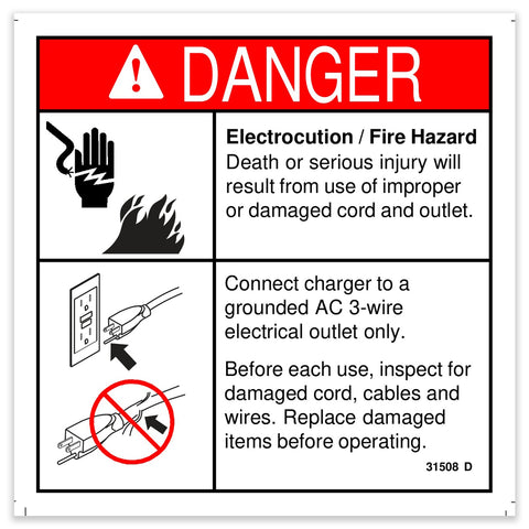 DECAL,DANGER,ELECT HAZARD,PLUG