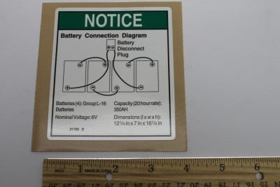DECAL,NOTICE,BATT CONNECTION