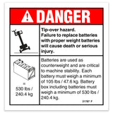 DECAL,DANGER,TIP-OVER BATTERY