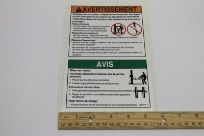 DECAL,WARNING STD.FORK SAFETY