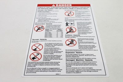DECAL,DANGER,GEN SAFETY RULES*