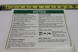 DECAL,NOTICE,OPERATING INSTRN