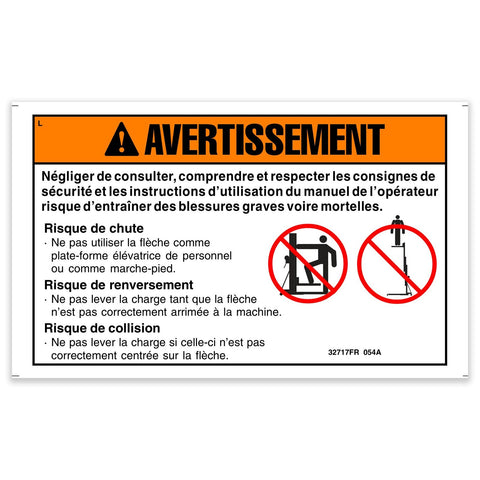 DECAL,WARNING BOOM SAFETY