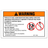 DECAL,WARNING BOOM SAFETY