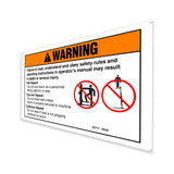 DECAL,WARNING BOOM SAFETY