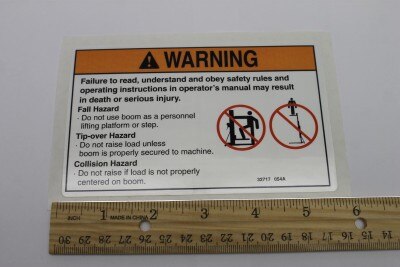 DECAL,WARNING BOOM SAFETY