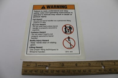 DECAL,WARNING TILT/ROTATE SAFE