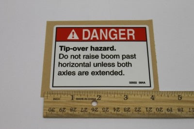 DECAL,DANGER,TIPOVER,AXLES