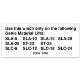 DECAL,LABEL,WINCH ONLY
