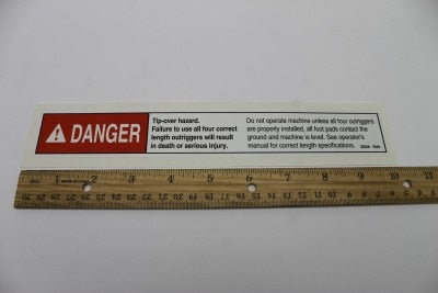 DECAL,DANGER,TIP,OUTRIGGERS