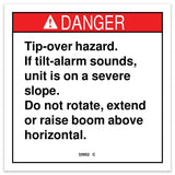 DECAL, DANGER, TILT ALARM