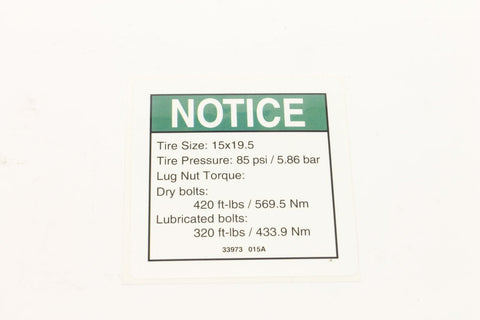 DECAL,NOTICE,TIRE PRESSURE