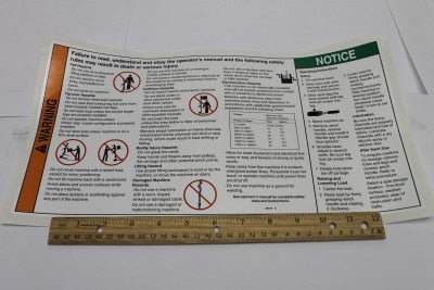 DECAL,WARNING,SAFETY/SET-UP
