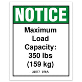 DECAL,NOTICE,MAX CAPACITY 350