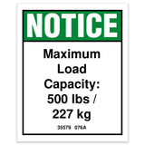 DECAL,NOTICE,MAX CAPACITY 500