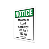 DECAL,NOTICE,MAX CAPACITY 500