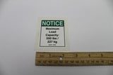 DECAL,NOTICE,MAX CAPACITY 500
