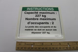 DECAL,NOTICE,MAX LOAD 500 LBS