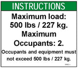 DECAL,NOTICE,MAX LOAD 500 LBS