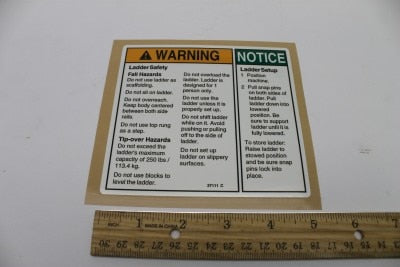 DECAL,WARNING,LADDER SAFE/SET