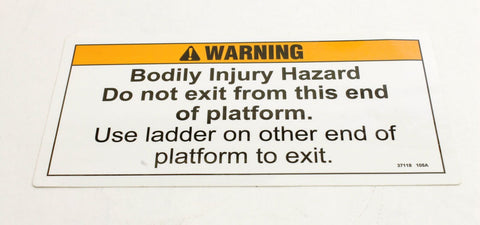 DECAL,WARNING,NO EXIT THIS END