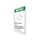 DECAL, NOTICE, MANUAL LOWERING