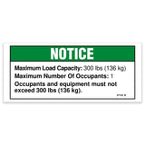 DECAL,NOTICE,LOAD CAP 300