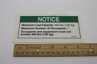 DECAL,NOTICE,LOAD CAP 300