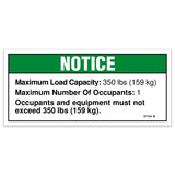 DECAL,NOTICE,LOAD CAP 350