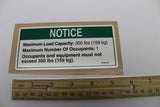 DECAL,NOTICE,LOAD CAP 350