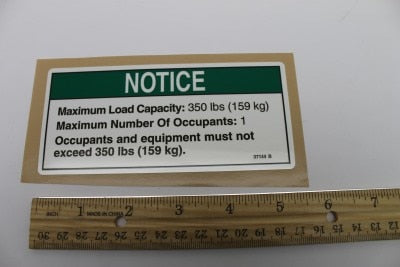 DECAL,NOTICE,LOAD CAP 350