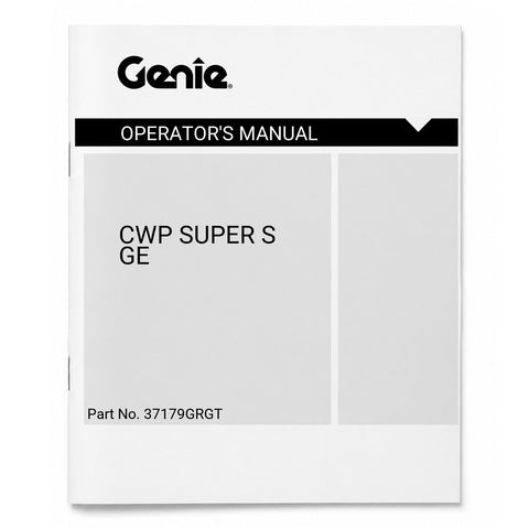 MANUAL, OPERATORS, CWP SUPER S, GE
