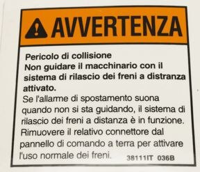 DECAL,WARNING,BRAKE RELEASE