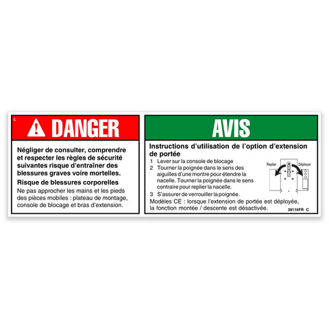 DECAL,DANGER,OUTRCH SAFE/SETUP