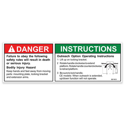 DECAL,DANGER,OUTRCH SAFE/SETUP