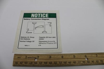 DECAL,NOTICE,BATTERY CONNECT