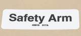 DECAL LABEL SAFETY ARM