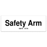DECAL LABEL SAFETY ARM