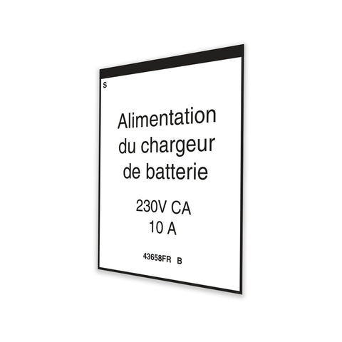 DECAL, LABEL, PWR TO CHARGER 230