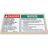DECAL,DANGER,BRAKE REL SAFETY*