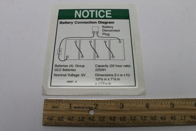 DECAL,NOTICE,BATTERY CONNECT