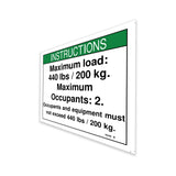 DECAL,NOTICE,MAX CAP 440 LBS